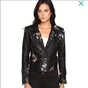 Blank NYC floral vegan leather jacket